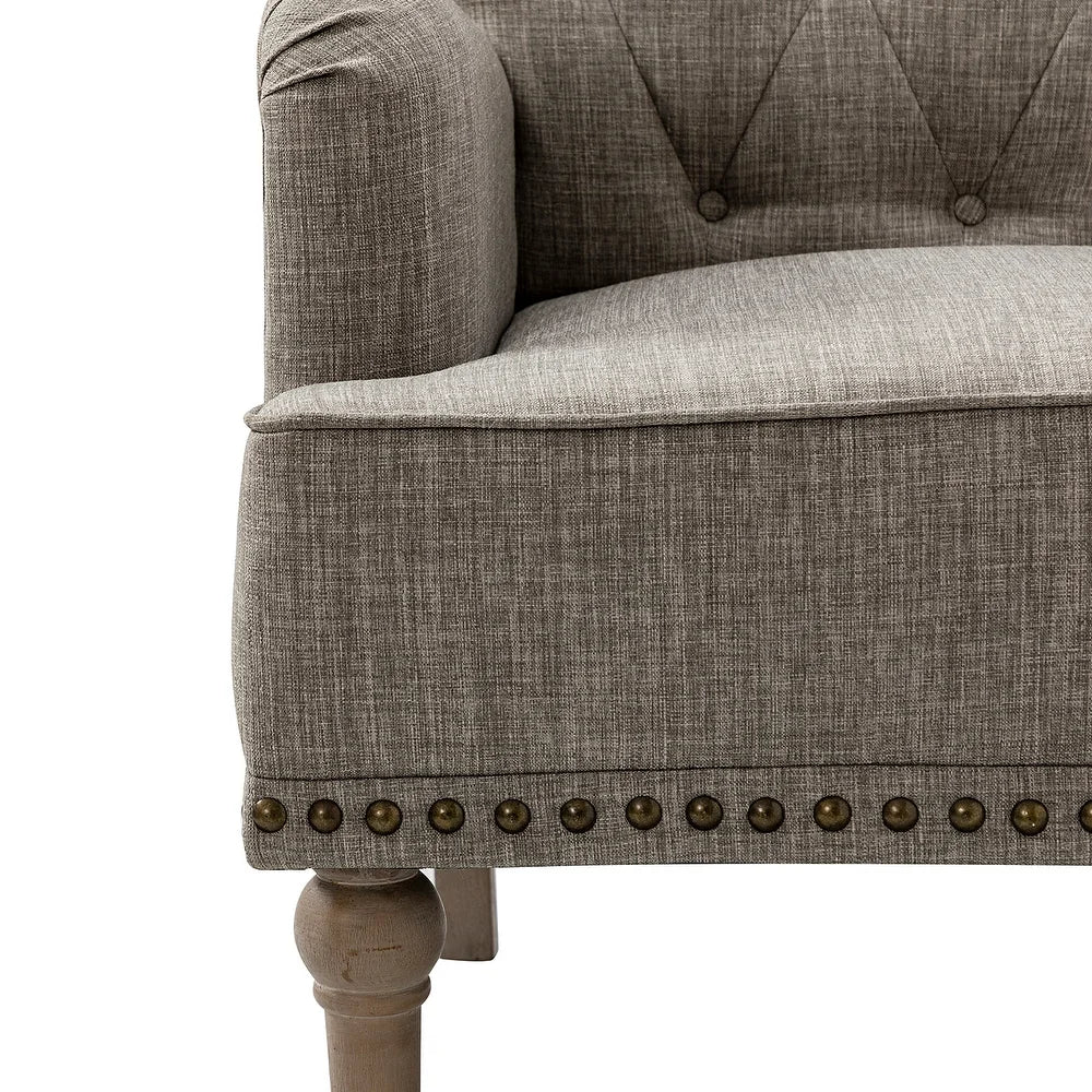 Geltrude Traditional Upholstered Accent Chair with Button Tufted Back Set of 2