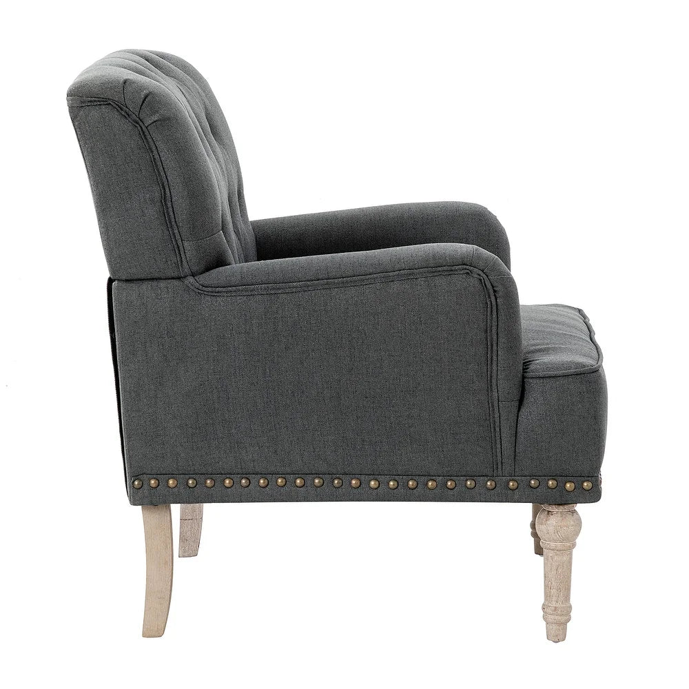 Geltrude Traditional Upholstered Accent Chair with Button Tufted Back Set of 2