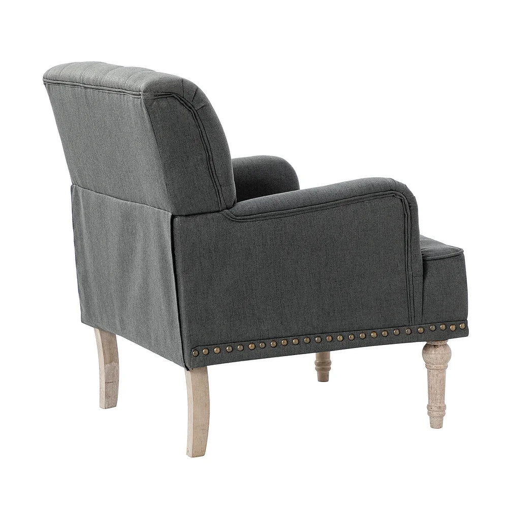 Geltrude Traditional Upholstered Accent Chair with Button Tufted Back Set of 2