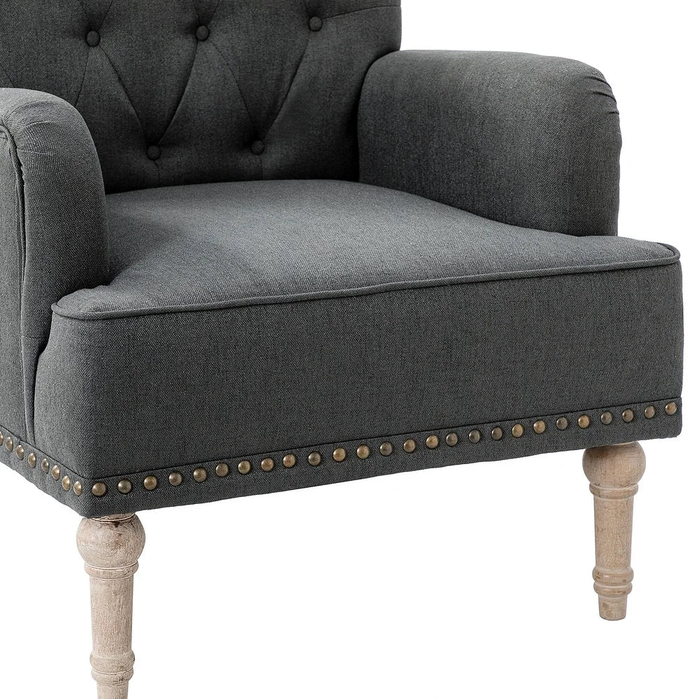 Geltrude Traditional Upholstered Accent Chair with Button Tufted Back Set of 2