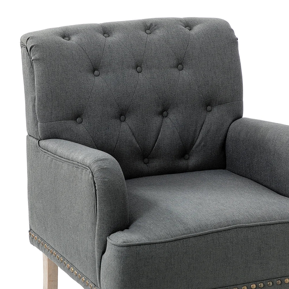 Geltrude Traditional Upholstered Accent Chair with Button Tufted Back Set of 2