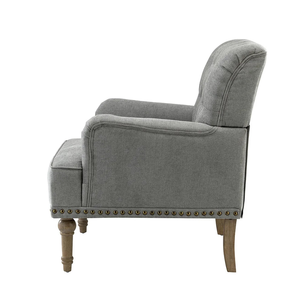 Geltrude Traditional Upholstered Accent Chair with Button Tufted Back Set of 2