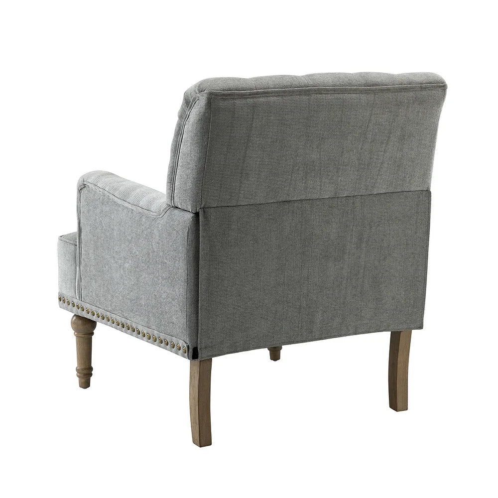 Geltrude Traditional Upholstered Accent Chair with Button Tufted Back Set of 2