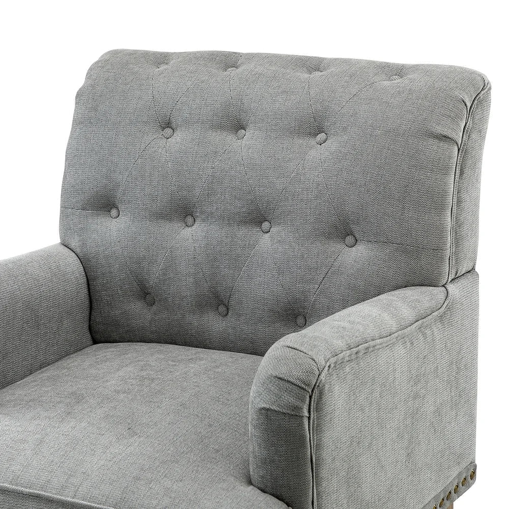 Geltrude Traditional Upholstered Accent Chair with Button Tufted Back Set of 2