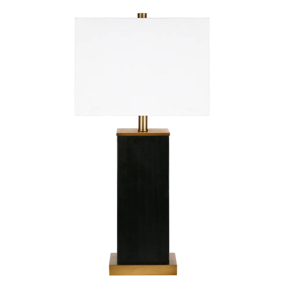 Tamara Hand-Painted Blackened Bronze Table Lamp with Brass Accents