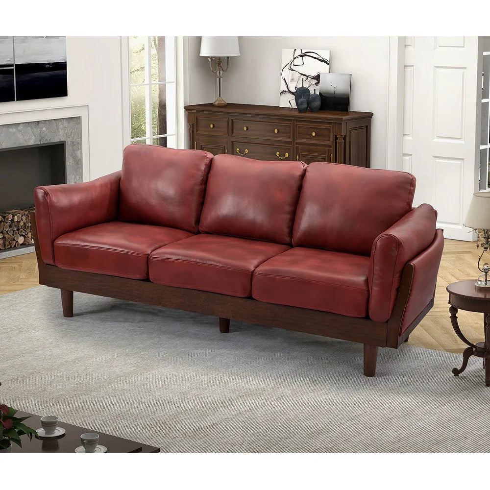 Telephus Living Room Sofa with Solid Wood Legs