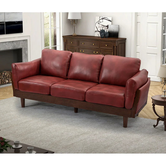 Telephus Living Room Sofa with Solid Wood Legs