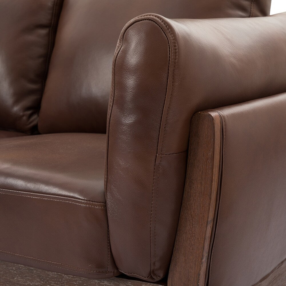 Telephus Living Room Sofa with Solid Wood Legs