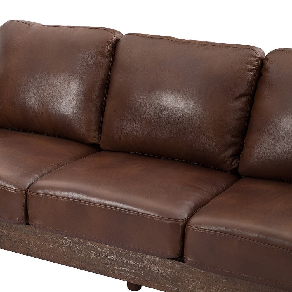 Telephus Living Room Sofa with Solid Wood Legs
