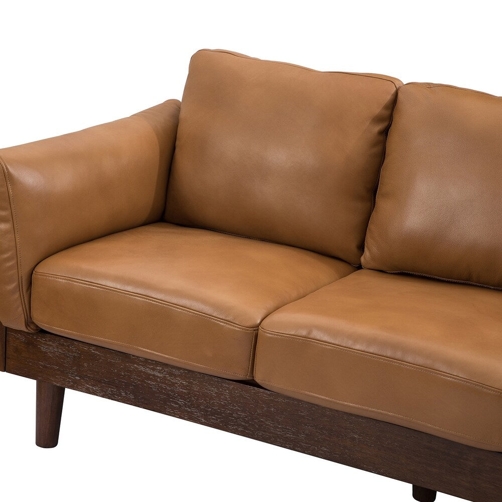 Telephus Living Room Sofa with Solid Wood Legs