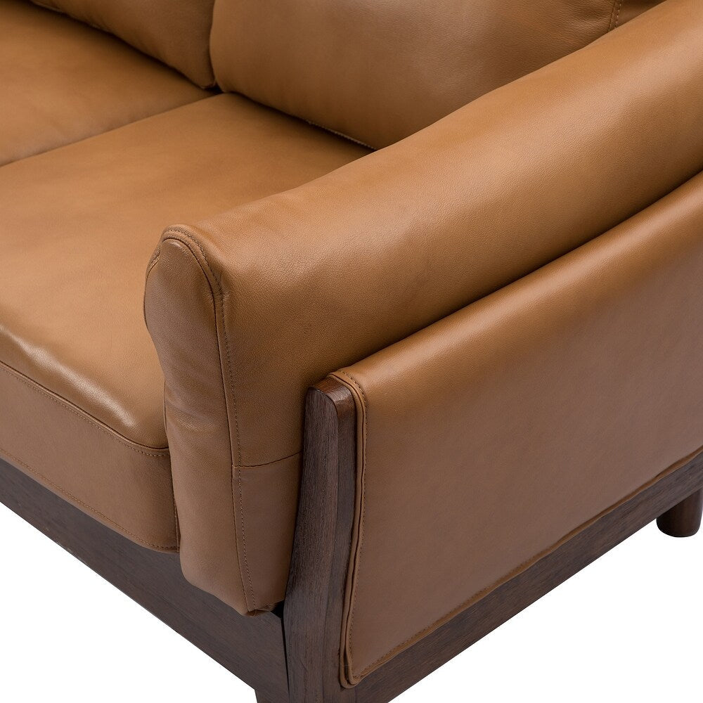 Telephus Living Room Sofa with Solid Wood Legs