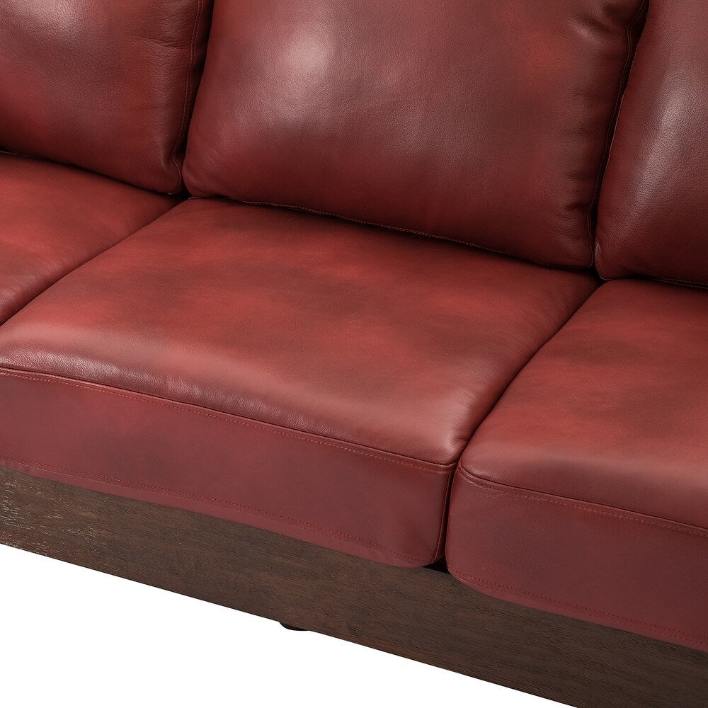 Telephus Living Room Sofa with Solid Wood Legs