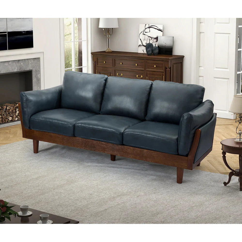 Telephus Living Room Sofa with Solid Wood Legs