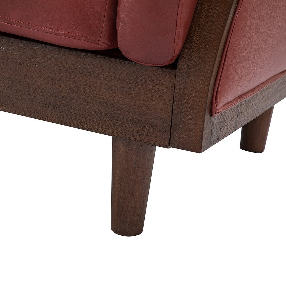 Telephus Living Room Sofa with Solid Wood Legs