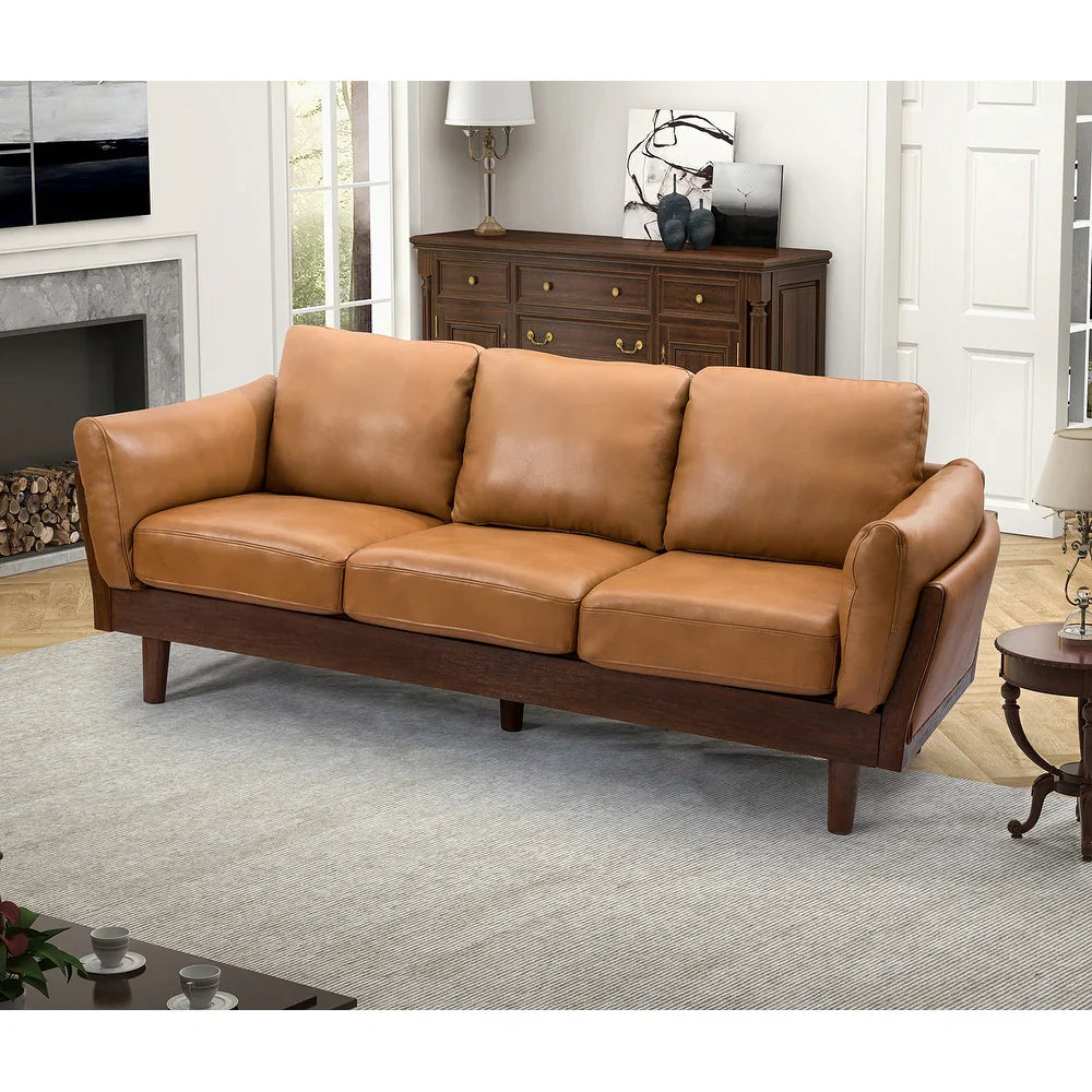 Telephus Living Room Sofa with Solid Wood Legs