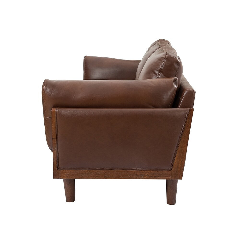 Telephus Living Room Sofa with Solid Wood Legs
