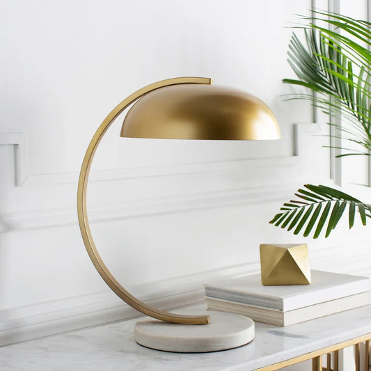 Telnice Table Lamp with Gold Base and Gold Shade