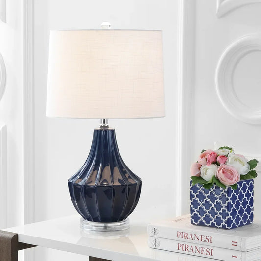 Thatcher 24.5" Ceramic LED Table Lamp, Navy