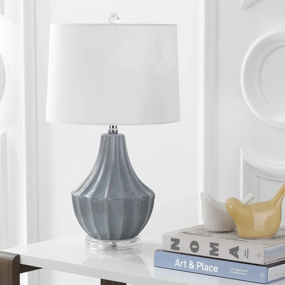 Thatcher 24.5" Ceramic LED Table Lamp, Navy