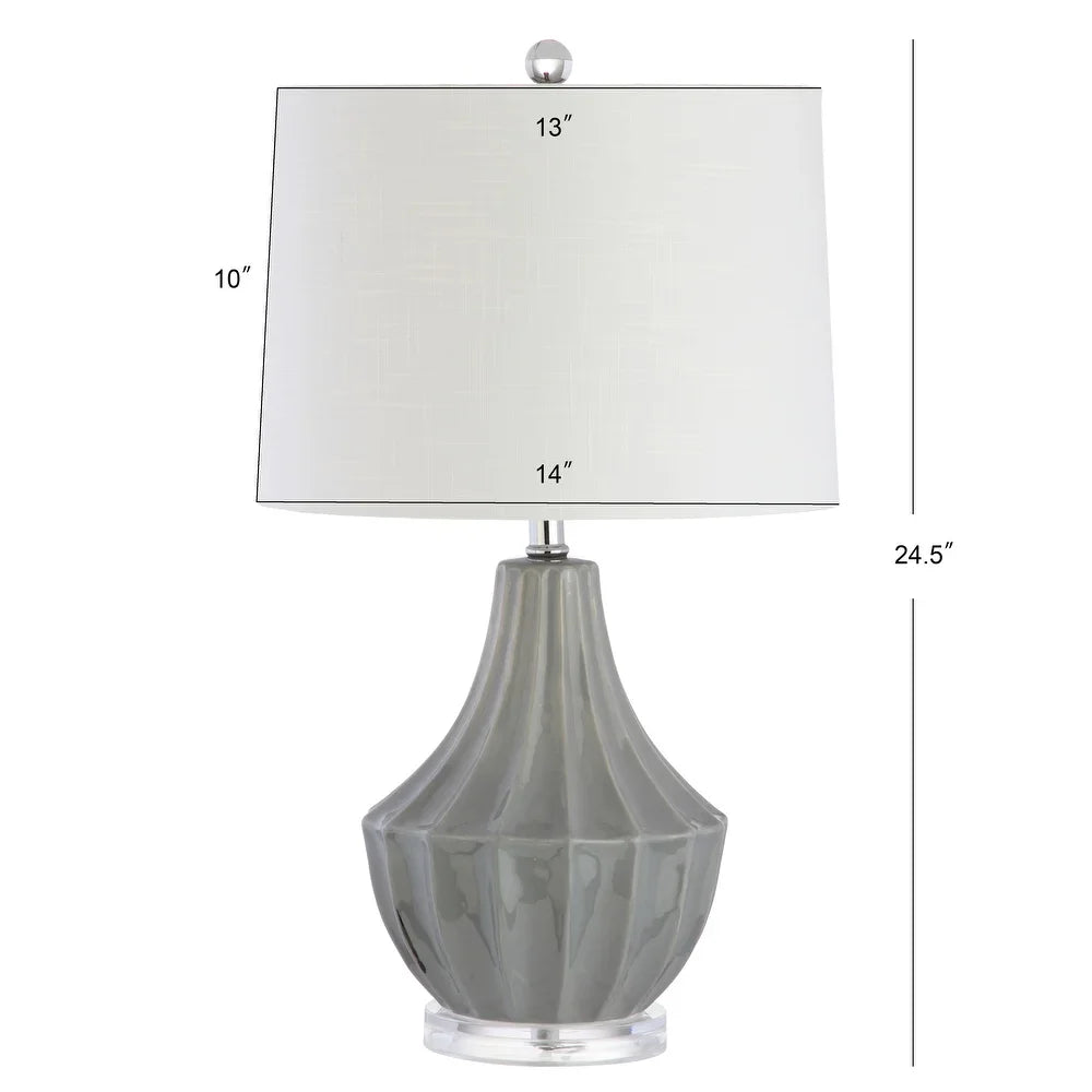 Thatcher 24.5" Ceramic LED Table Lamp, Navy