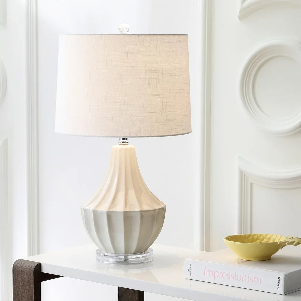 Thatcher 24.5" Ceramic LED Table Lamp, Navy