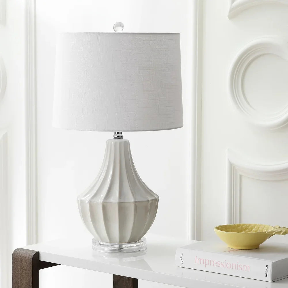 Thatcher 24.5" Ceramic LED Table Lamp, Navy