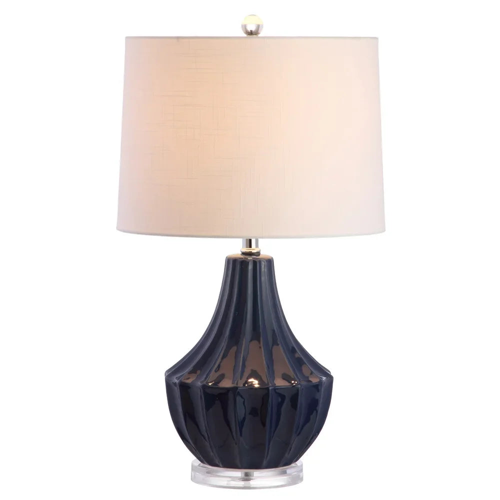 Thatcher 24.5" Ceramic LED Table Lamp, Navy