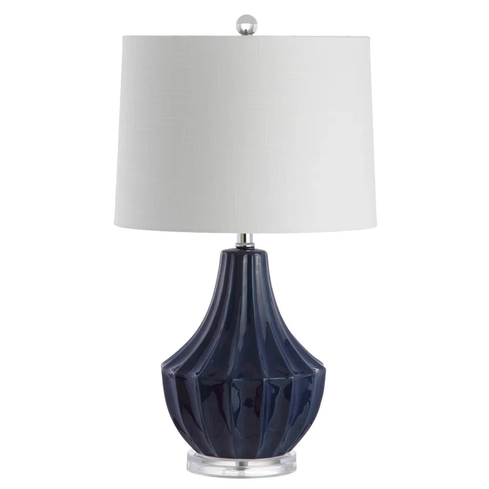 Thatcher 24.5" Ceramic LED Table Lamp, Navy