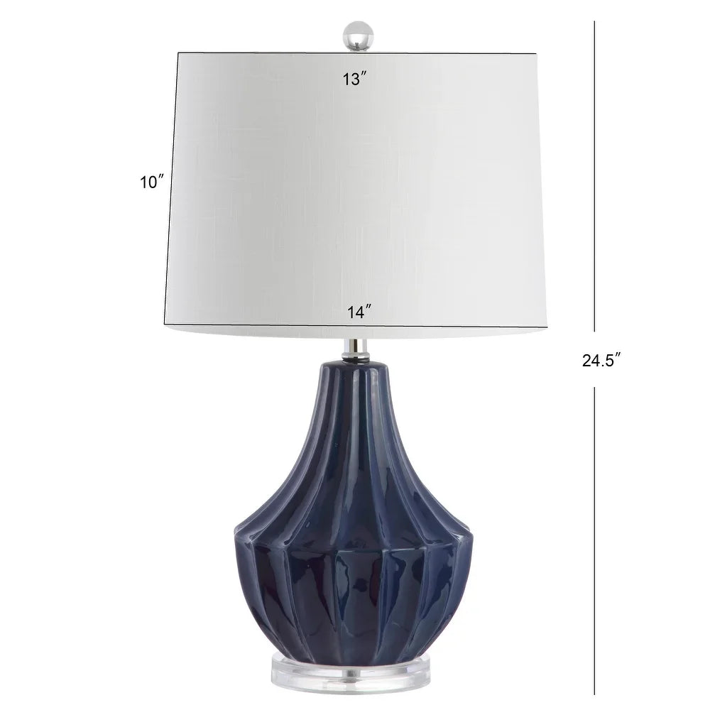 Thatcher 24.5" Ceramic LED Table Lamp, Navy