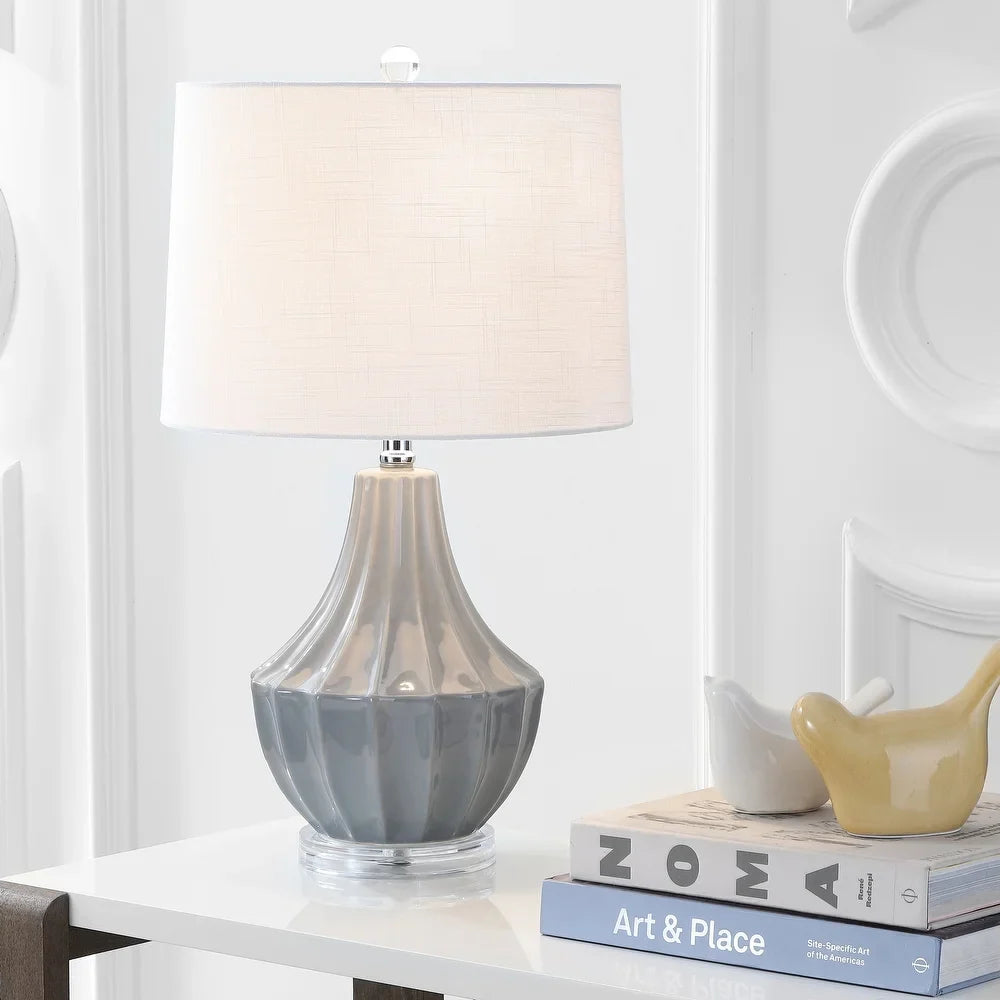 Thatcher 24.5" Ceramic LED Table Lamp, Navy