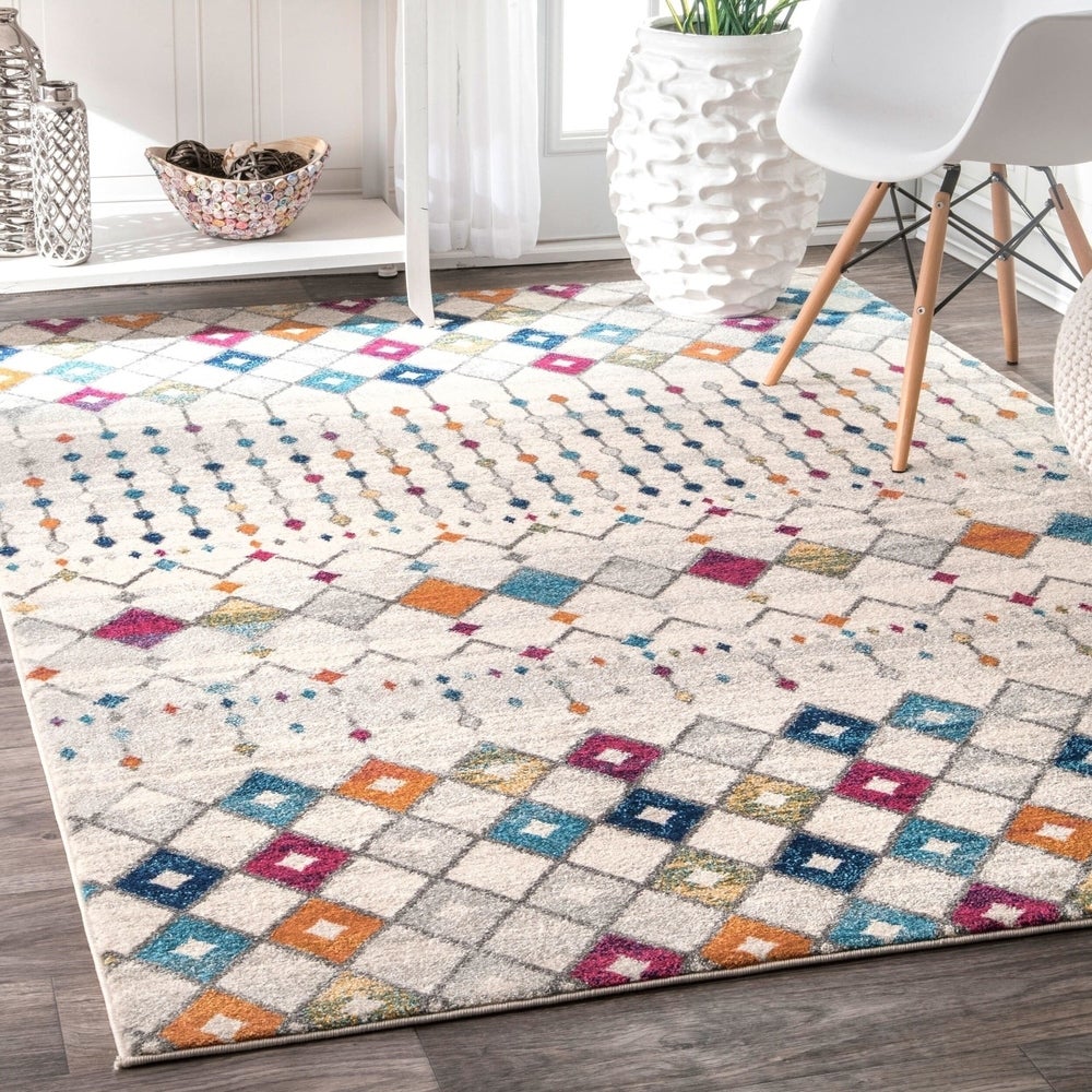 Trellis Ivory Multi Soft Area Rugs