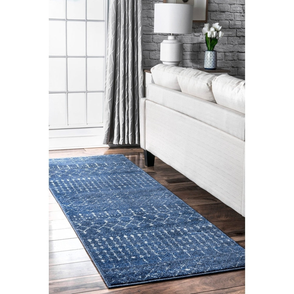 Trellis Dark Blue Soft Area Rugs