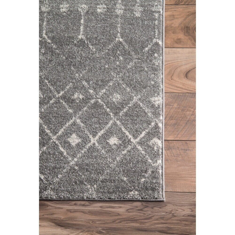 Trellis Dark Gray Soft Area Rugs