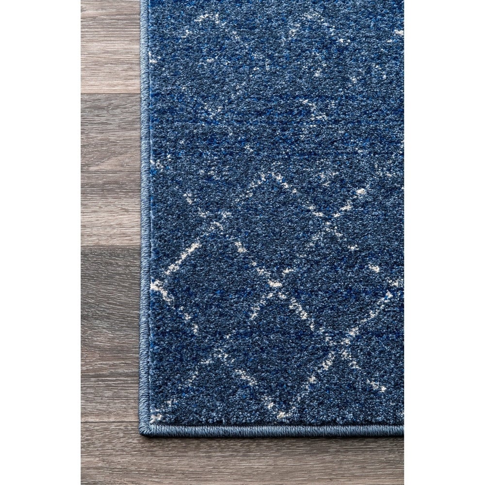 Trellis Dark Blue Soft Area Rugs