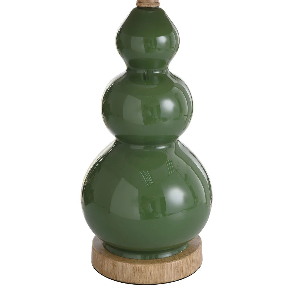 The Curated Nomad Nayla Nautical Green Table Lamp with Burlap Shade