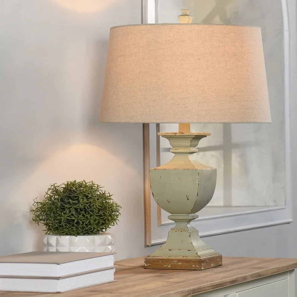 The Gray Barn Willowsun Distressed Blue Urn Style Table Lamp