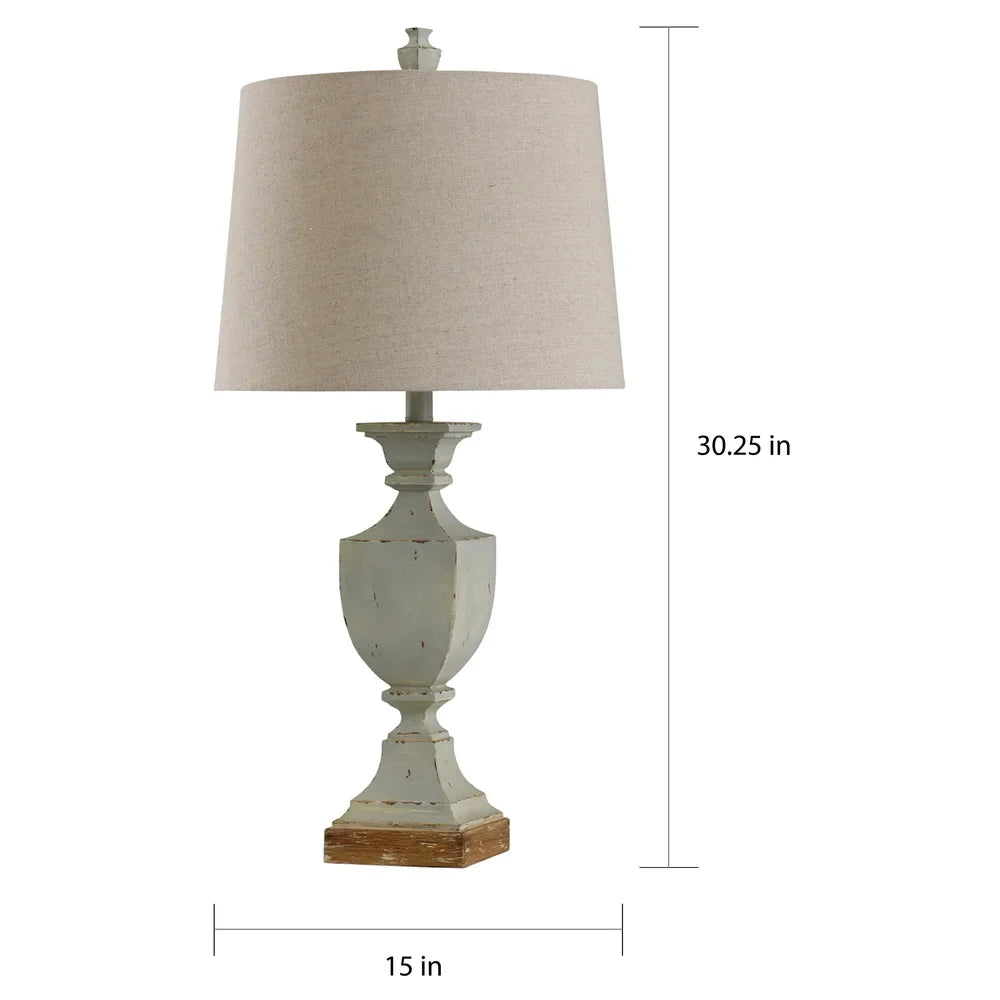 The Gray Barn Willowsun Distressed Blue Urn Style Table Lamp