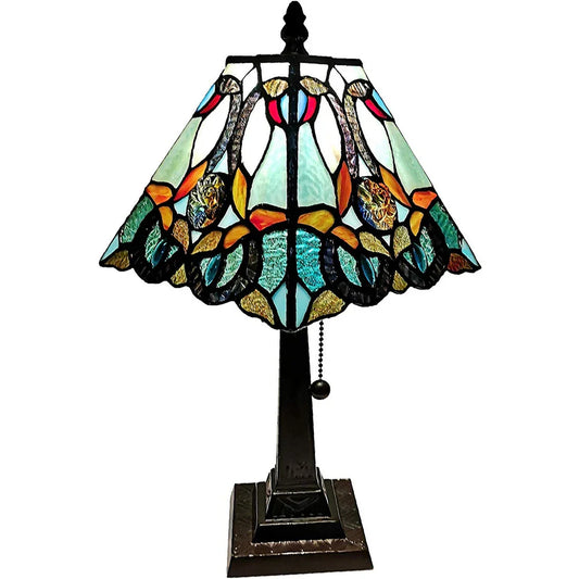 Tiffany Style Floral Mission Style Table Lamp AM253TL08B Amora Lighting