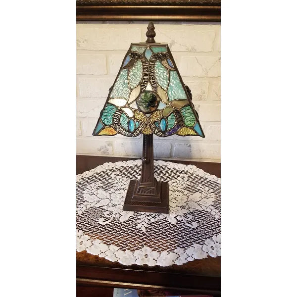 Tiffany Style Floral Mission Style Table Lamp AM253TL08B Amora Lighting