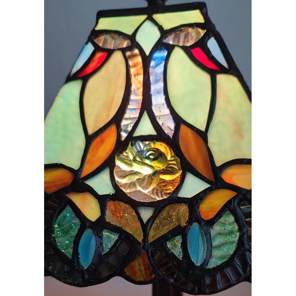 Tiffany Style Floral Mission Style Table Lamp AM253TL08B Amora Lighting