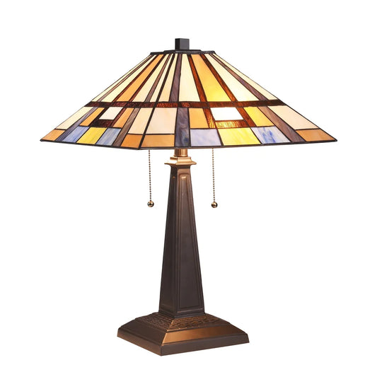 Tiffany Style Mission Design 2-light Blackish Bronze Table Lamp