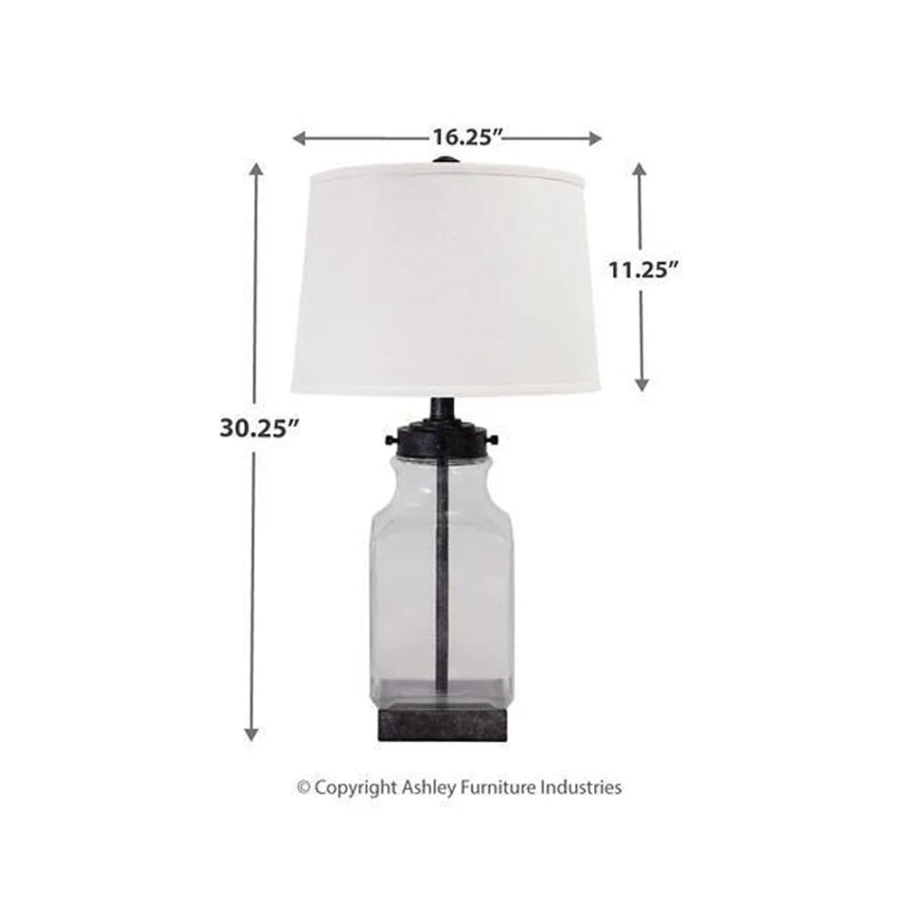 Transparent Silver Finish Casual Table Lamp