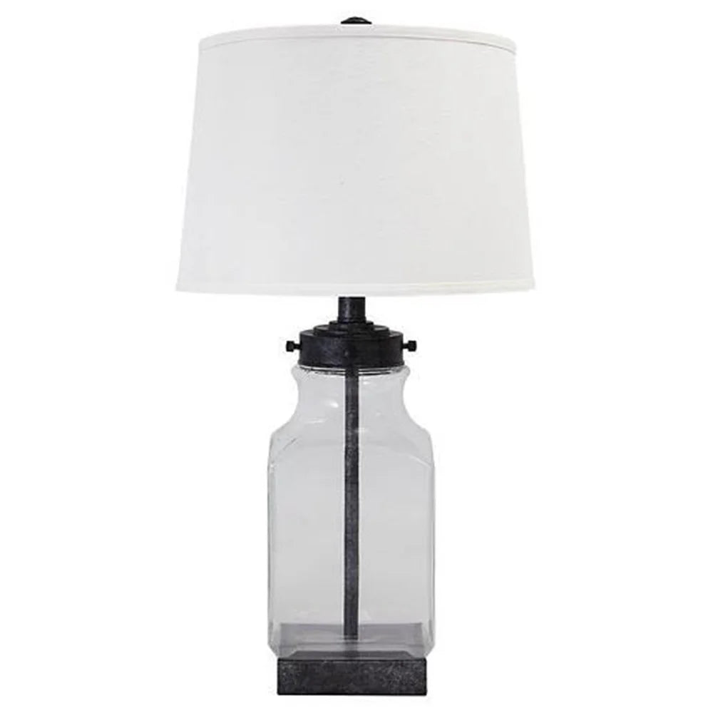 Transparent Silver Finish Casual Table Lamp