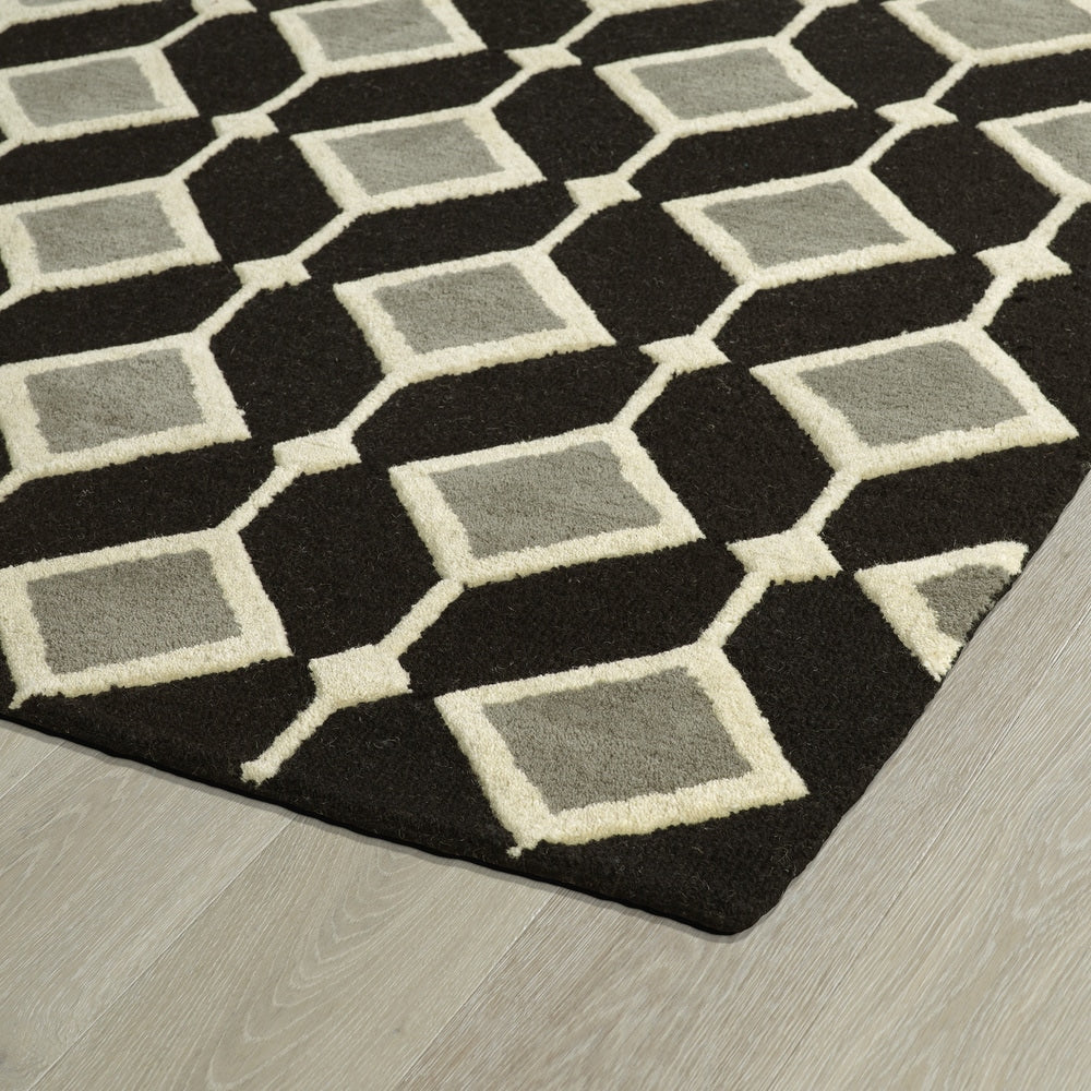 SPACES COLLECTION Black Soft Area Rug