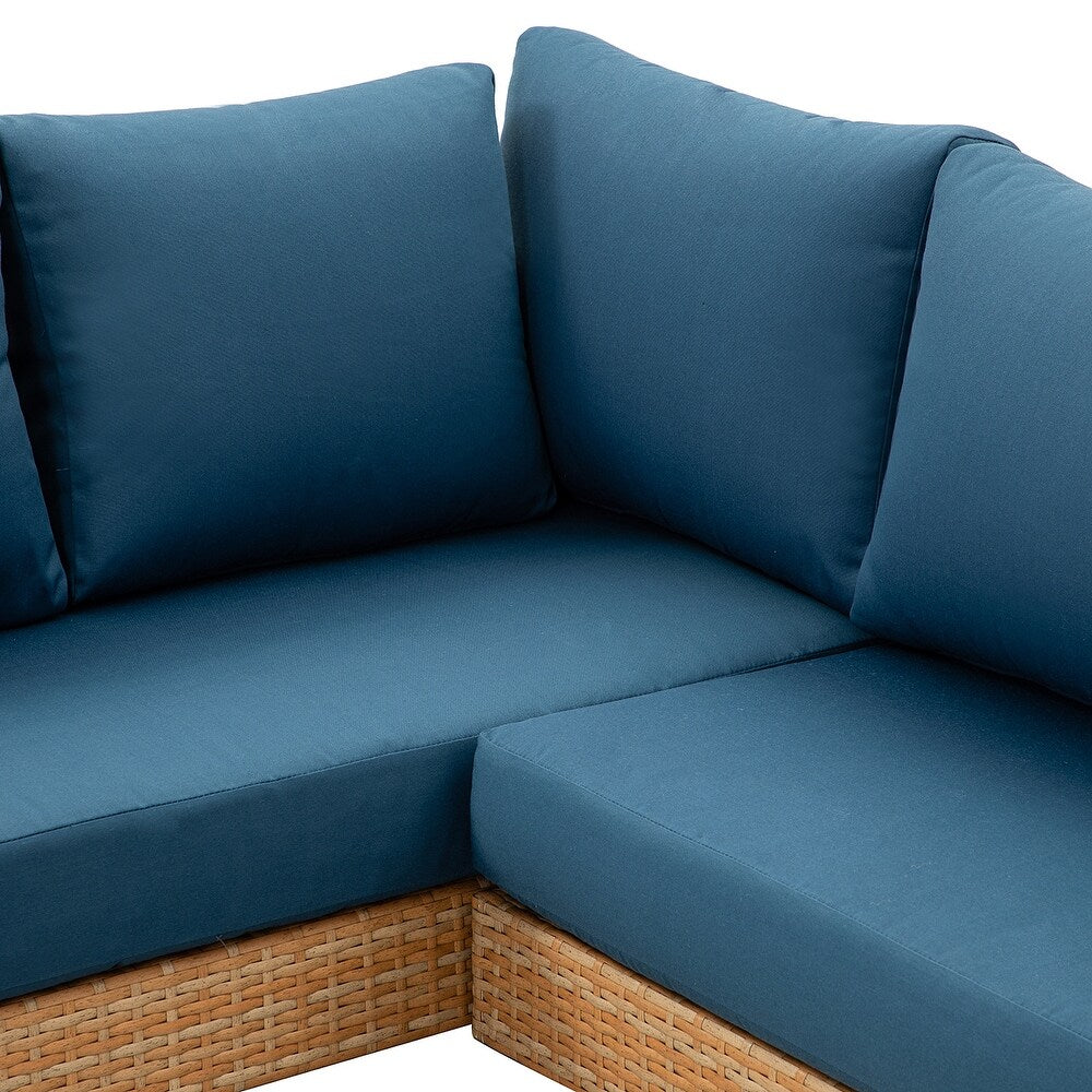 Tumbes Rattan 5-Person Weatherproof Outdoor Furniture Seating Group with Cushions and Coffee Table
