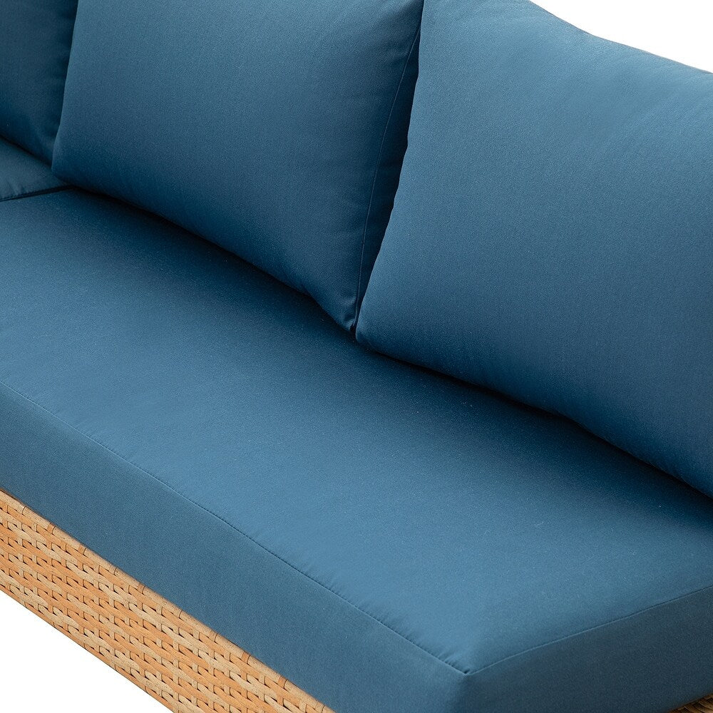 Tumbes Rattan 5-Person Weatherproof Outdoor Furniture Seating Group with Cushions and Coffee Table