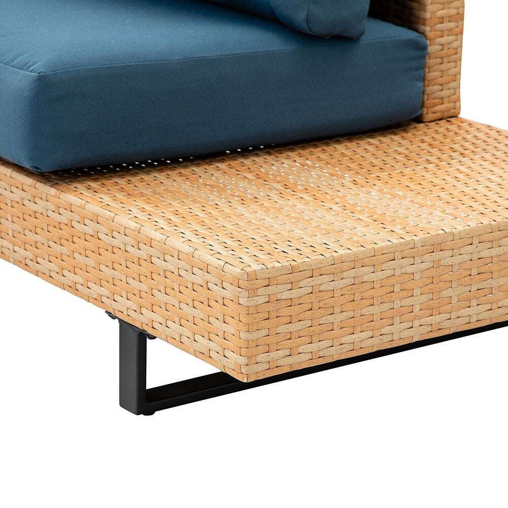 Tumbes Rattan 5-Person Weatherproof Outdoor Furniture Seating Group with Cushions and Coffee Table