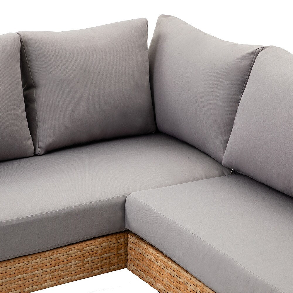 Tumbes Rattan 5-Person Weatherproof Outdoor Furniture Seating Group with Cushions and Coffee Table