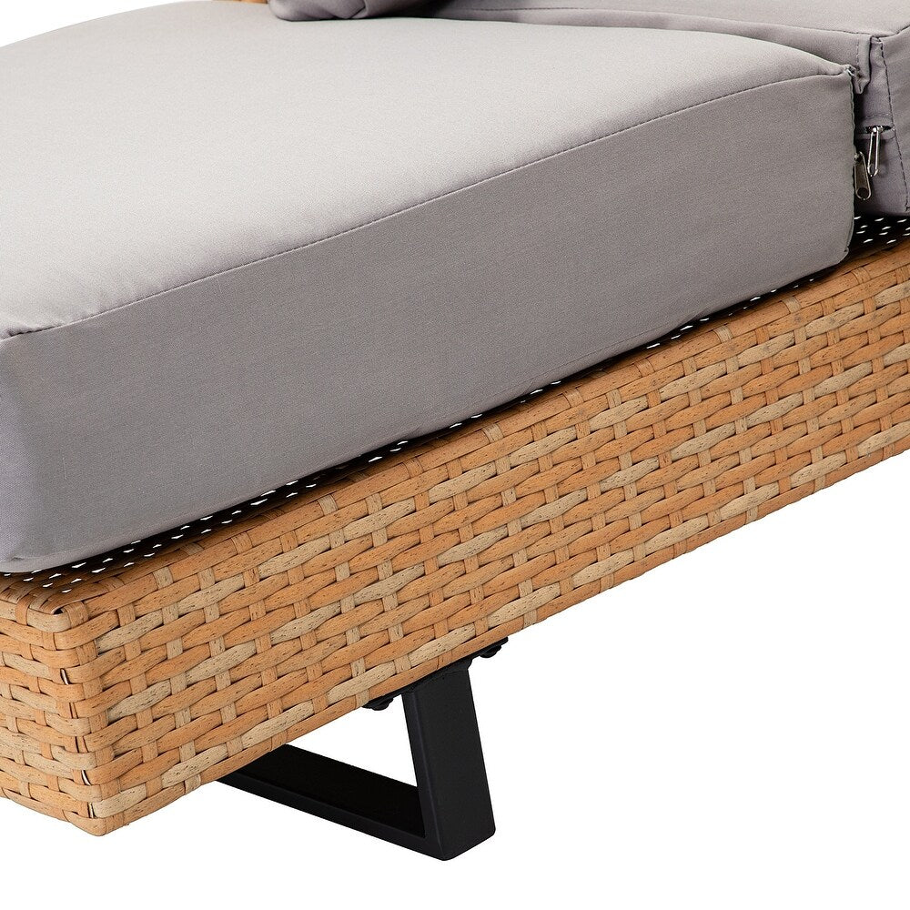 Tumbes Rattan 5-Person Weatherproof Outdoor Furniture Seating Group with Cushions and Coffee Table