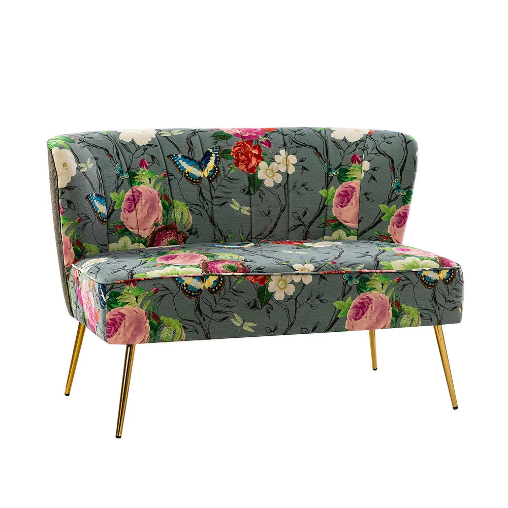 Udine 47 "in Contemporary Polyester Loveseat with Metal Legs